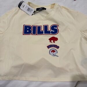 Buffalo Bills Crop Short sleeve appliqué top